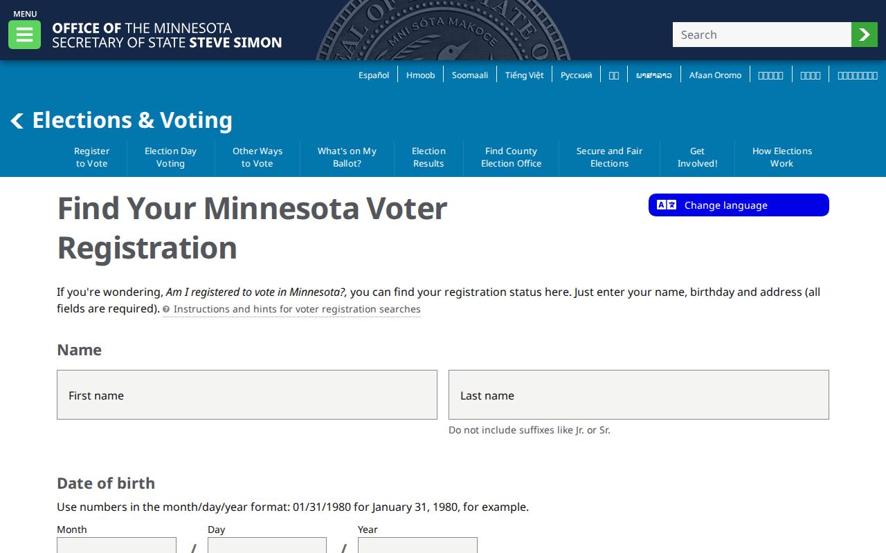 Eden Prairie residents directory Minnesota voter lookup form